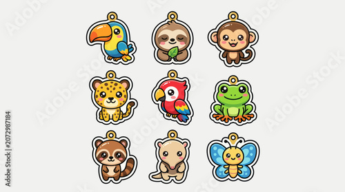 Canvas Print Cute cartoon animal charms collection