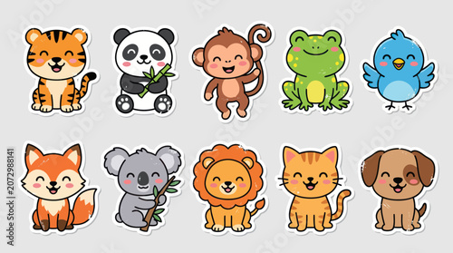 Photography Cute cartoon animal collection flat design