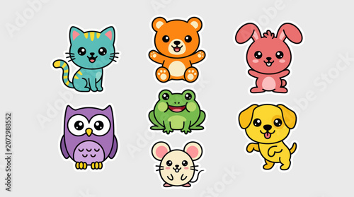 Konstfotografi Cute cartoon animals collection