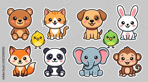 Cute cartoon animals collection