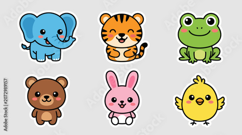 Cute cartoon animals collection