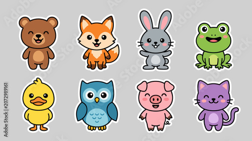 Cute cartoon animals collection