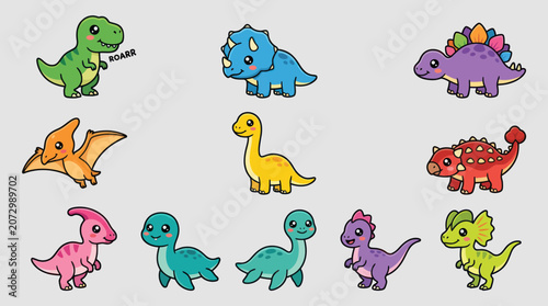 Cute cartoon dinosaur collection