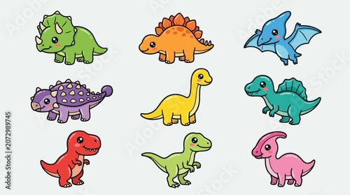 Cute cartoon dinosaur collection