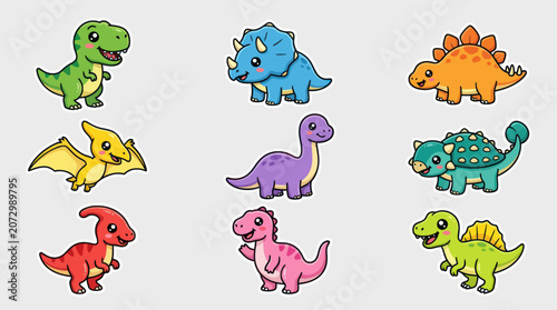 Cute cartoon dinosaurs collection