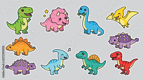 Cute cartoon dinosaurs collection