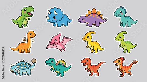 Cute cartoon dinosaurs collection