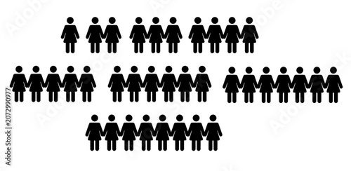 Human Silhouette Icons 1–10 – Crowd, Groups & Team Infographic Elements
