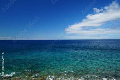 Crystal Clear Turquoise and Deep Blue Atlantic Ocean Waters off
