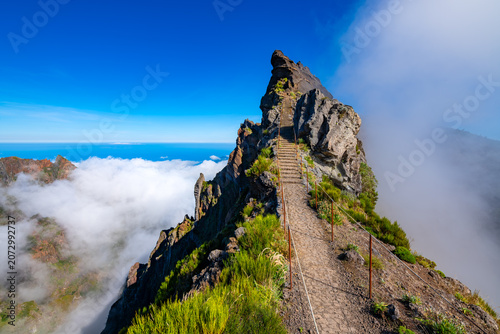 Cuadro en lienzo Ninho da Manta – a scenic trail near the summit of Pico do Arieiro on the island of Madeira, Portugal