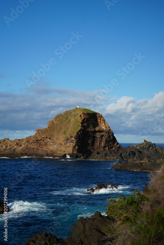 Dramatic Volcanic Sea Stack Rising from Atlantic Ocean 
