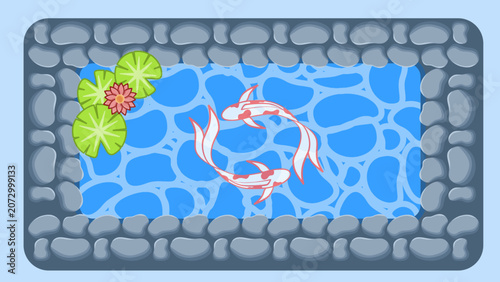 vector illustration of a pond