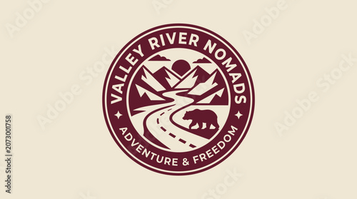 Vibrant beach logo features a seagull, palm tree, and sunset over the ocean with a badge design.
