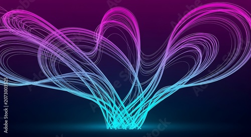 Vibrant Digital Light Trails Abstract Background.