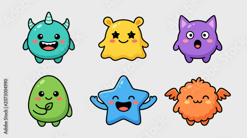 Cute cartoon monsters collection