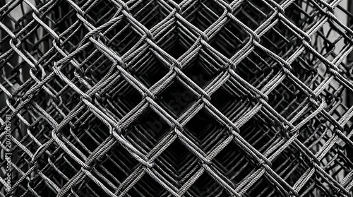Close-up of metal grid pattern.