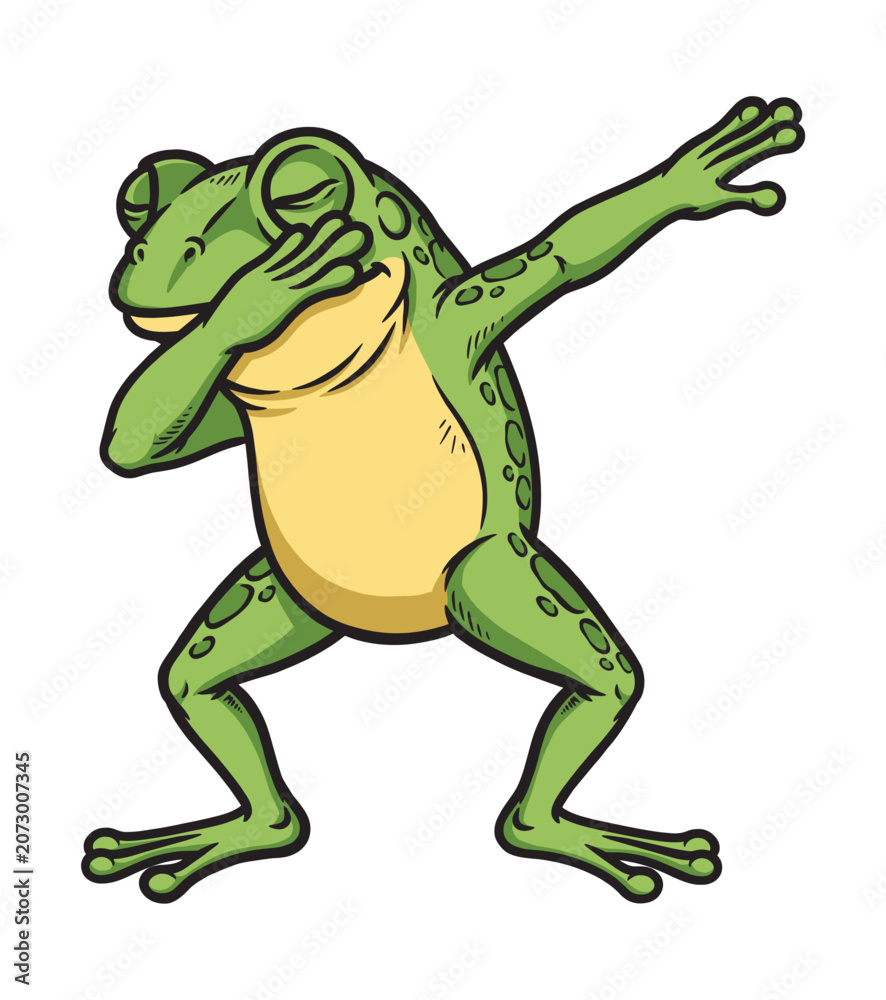 Fototapeta premium frog doing a dabbing pose