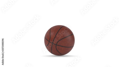 Leather basketball ball on white background. Isolated 3D illustration