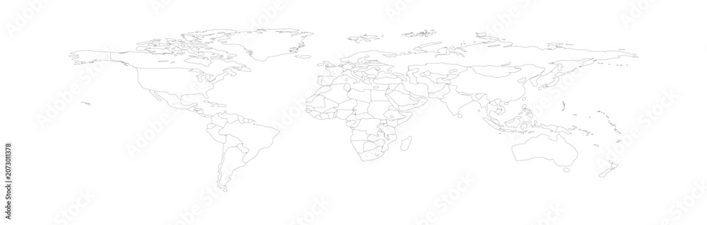 Fototapeta premium world map long Outline 05 illustration image graphic for design projects presentations digital media marketing visuals professional commercial content