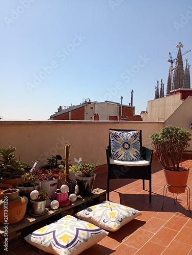 Photography Cozy terrace with Sagrada Familia views