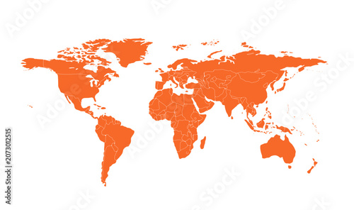 Принти на полотні Modern colour worldmap for horizontal 03 illustration image graphic for design p