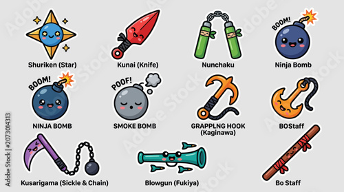 Fényképezés Cute japanese ninja weapons collection