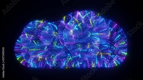 Vibrant Brain Scan with Colorful Neurons.