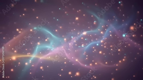 Vibrant Cosmic Nebula with Colorful Gas Clouds.