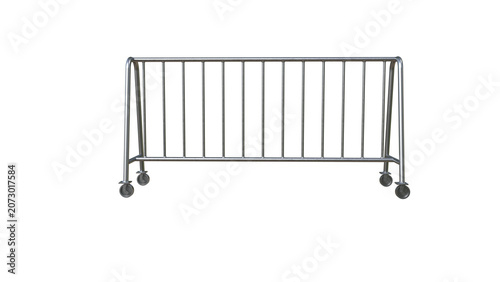 Portable Steel Safety Barricade on Black Background