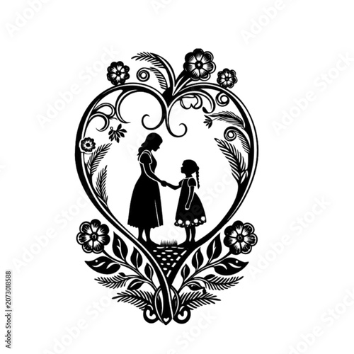 two hearts with a heart