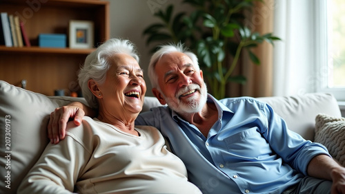 House creative design style iteration Portrait of a happy senior couple relaxing together at home