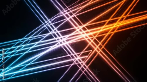 Vibrant Neon Lights Crossing Paths Dynamically.