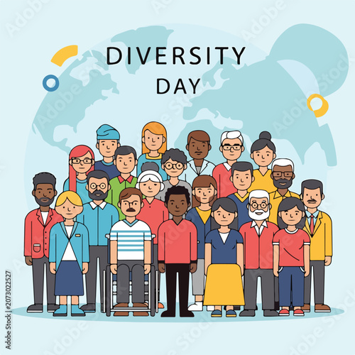 A diverse group of people standing together