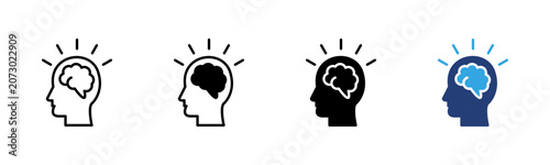 Foto Creative Thinking icon set multiple style collection