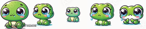 Fotografija Vector of a cute cartoon frog character shedding tears