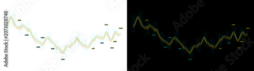 Fotografie PNG image of Financial stock market line chart, gold trading graph with fluctuat
