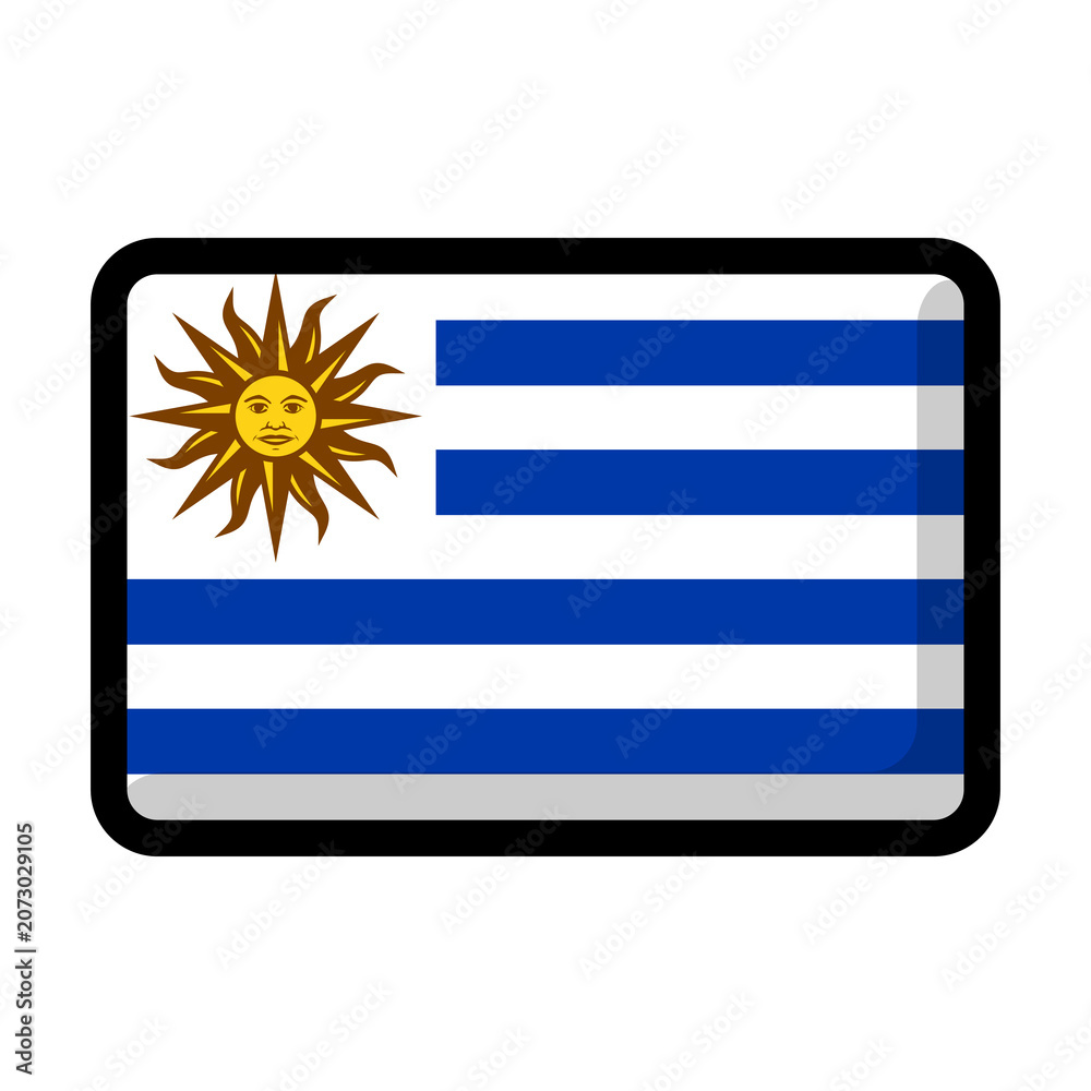 Obraz premium Uruguay flag icon vector illustration