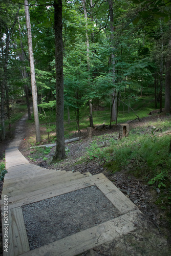 Stairway down into the valley at Letchworth State Park