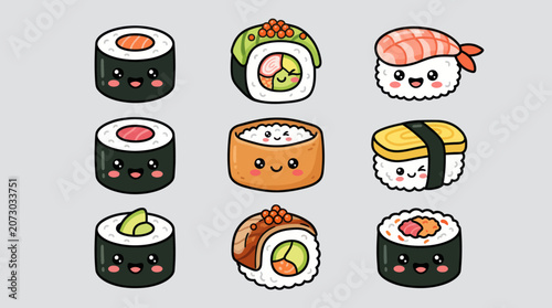 Cute sushi characters