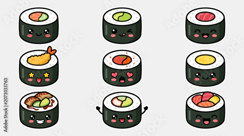 Cute sushi characters