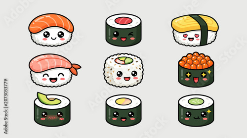 Cute sushi characters