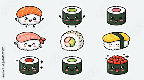 Cute sushi characters collection