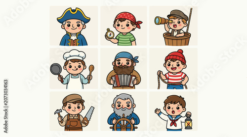 Принти на полотні Diverse professional characters collection