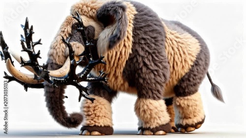Elephant with branched ivory tusks
