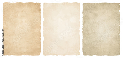 Cuadro en lienzo Vintage antique paper sheet collection with old aged parchment texture isolated
