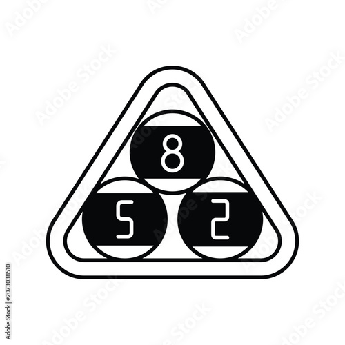 Schilderij op canvas Pool Ball  icon with white background vector stock illustration