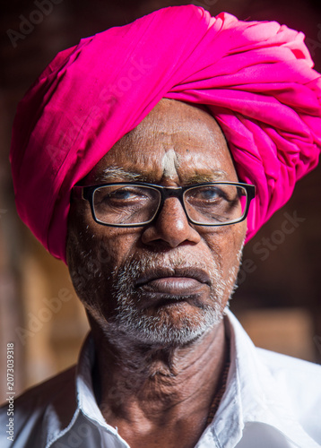 Photography Portrait of senior man with turban.