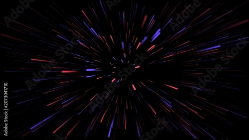Dynamic Abstract Motion Background with Vibrant Light Lines in Blue and Red Colors