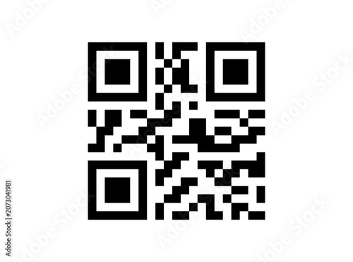 Photos QR Code Icon Isolated on White Background Digital Scan Symbol Vector