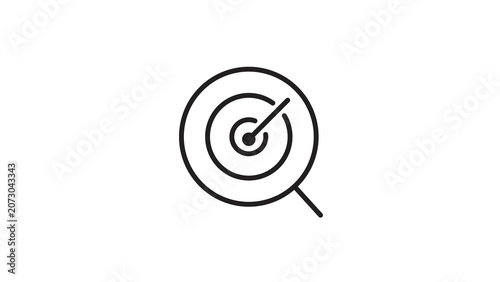 Search icon with target for focus or objective finding.